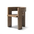 Soren Reclaimed Elm Sculptural Accent Curved Dining Chair Medium-Dark Brown