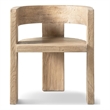Soren Reclaimed Elm Sculptural Accent Curved Dining Chair Light Natural Brown