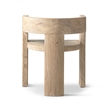Soren Reclaimed Elm Sculptural Accent Curved Dining Chair Light Natural Brown