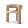 Soren Reclaimed Elm Sculptural Accent Curved Dining Chair Light Natural Brown