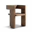 Avenel Reclaimed Elm Sculptural Block Accent Chair Heritage Light Natural Brown