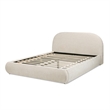 Archie Puffy Grounded Upholstered Platform Bed Oatmeal Light Beige Chenille