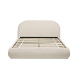 Archie Puffy Grounded Upholstered Platform Bed Oatmeal Light Beige Chenille