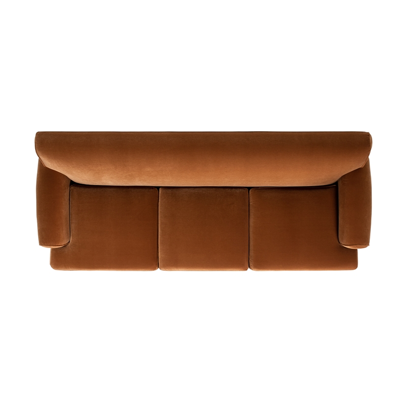 Alana Lawson Three-Cushion Tightback Sofa Burnt Orange Performance Velvet