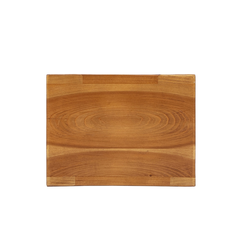 Nico Sculptural Stool Ottoman Honey Aged Brown Reclaimed Pine Wood
