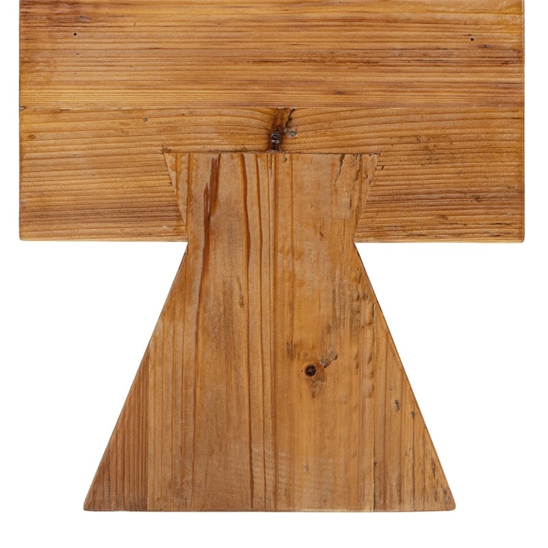 Nico Sculptural Stool Ottoman Honey Aged Brown Reclaimed Pine Wood