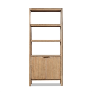 Nolan 86&quot Reclaimed Wood Bookcase with Lower Cabinet Natural Reclaimed Pine Wood
