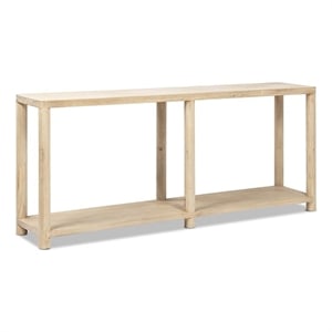 Milo 71&quot Console Table with Lower Shelf Natural Cerused Reclaimed Pine Wood