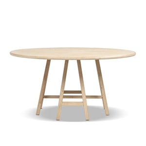 Holland 60&quot Round Dining Table Light Natural Cerused Reclaimed Pine Wood
