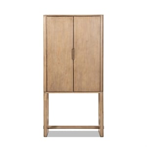 Nolan 73&quot Bar Cabinet with Wine Storage Antique Brown Reclaimed Pine Wood