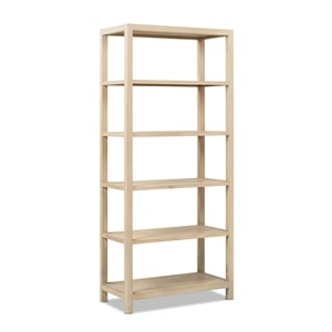 Ellis 71&quot 5-Shelf Open Frame Bookcase Light Natural Cerused Reclaimed Pine Wood