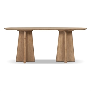 Clarence 72&quot Sculptural Console Table Antique Natural Brown Reclaimed Pine Wood