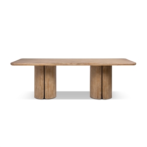 Sonoma 95&quot Split-Pillar Dining Table 8-Seater Rustic Greige Brown Reclaimed Pine Wood