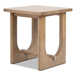Turnkey 22&quot Square Side Table Antique Natural Brown Reclaimed Pine Wood