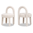 Penny Round Arched Upholstered Dining Side Chair Set of 2 Travertine Beige