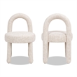 Penny Round Arched Upholstered Dining Side Chair Set of 2 Travertine Beige