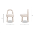Penny Round Arched Upholstered Dining Side Chair Set of 2 Travertine Beige