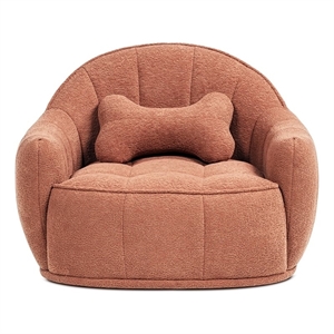 Louie 30.5&quot Modern Dog Sofa Bed with Bone Pillow Medium Spice Orange