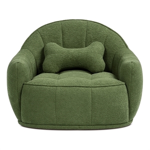 Louie 30.5&quot Modern Medium Dog Sofa Bed with Bone Pillow Moss Green