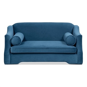 Paloma 35.5&quot Medium Dog Sofa Bed Satin Teal Blue Velvet