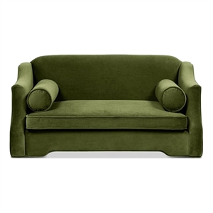 Paloma 35.5&quot Medium Dog Sofa Bed Olive Green Performance Velvet