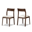 Bryson Upholstered Reclaimed Pine Dining Chair Set of 2 Beige Chenille