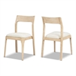 Bryson Upholstered Reclaimed Pine Wood Dining Chair Set of 2 Light Natural Brown
