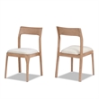 Bryson Upholstered Reclaimed Pine Wood Dining Chair Set of 2 Natural Brown