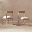 Bryson Upholstered Reclaimed Pine Wood Dining Chair Set of 2 Natural Brown