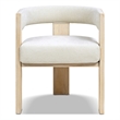 Wren Upholstered Reclaimed Pine Wood Dining Arm Chair Natural Brown Chenille