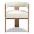 Wren Upholstered Reclaimed Pine Dining Arm Chair Dark Brown Chenille