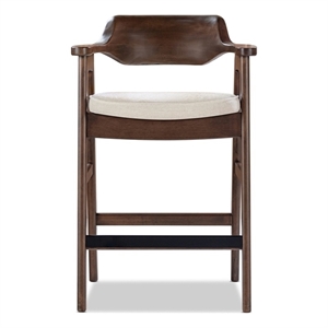 Hayes 29.5&quot Upholstered Reclaimed Pine Bar Stool Dark Brown Chenille