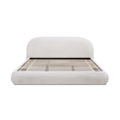 Archie Puffy Grounded Upholstered Platform Bed King Stone Beige Chenille