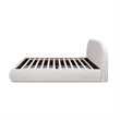 Archie Puffy Grounded Upholstered Platform Bed King Stone Beige Chenille