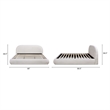 Archie Puffy Grounded Upholstered Platform Bed King Stone Beige Chenille