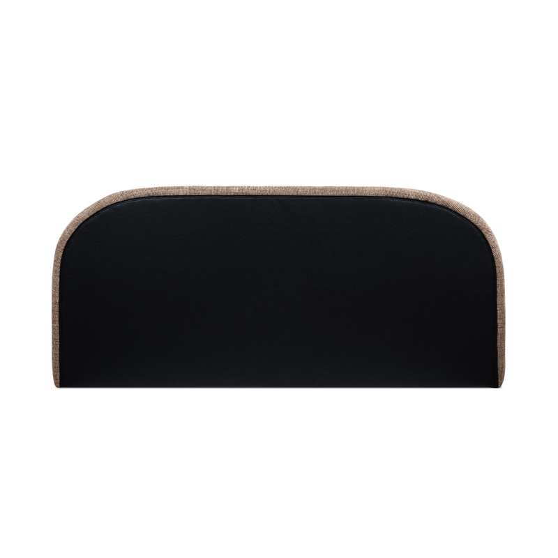 Archie Puffy Grounded Upholstered Platform Bed King Taupe Brown Chenille