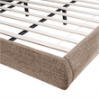 Archie Puffy Grounded Upholstered Platform Bed King Taupe Brown Chenille