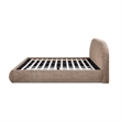 Archie Puffy Grounded Upholstered Platform Bed King Taupe Brown Chenille