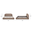 Archie Puffy Grounded Upholstered Platform Bed King Taupe Brown Chenille