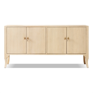 Elodie 72&quot 4-Door Sideboard Brushed White Reclaimed Pine Wood