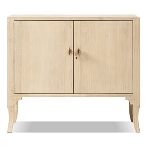 Elodie 36&quot Tall Reclaimed Pine Wood 2-Door Cabinet Brushed White