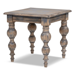 Rosalie 24&quot Reclaimed Pine Wood End Table Vintage Blue