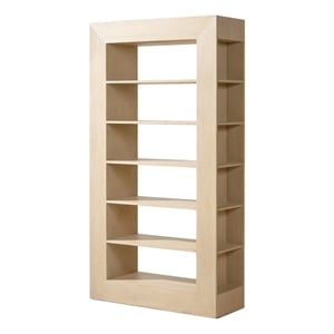 Ellis 82&quot Open Back Wood Display Shelf Brushed White Reclaimed Pine Wood