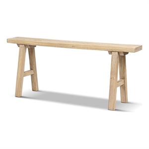 Linden 47&quot Solid Reclaimed Elm Wood Bench Light Natural Brown