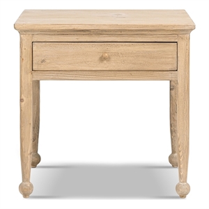 Balqis 26&quot Reclaimed Pine Wood Side Table Heritage Light Natural Brown