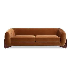 Alpine 90.5&quot Sherpa Sofa Burnt Orange Performance Velvet