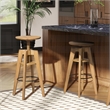 Spencer Minimalist Adjustable Bar Counter Stool Natural Brown Oak Wood