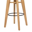 Spencer Minimalist Adjustable Bar Counter Stool Natural Brown Oak Wood
