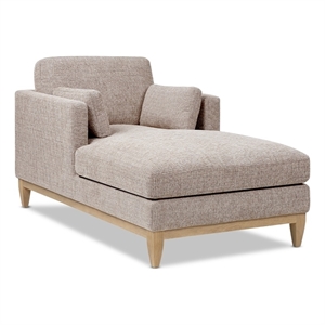 Knox 65&quot Modern Farmhouse Chaise Lounge Chair Stone Taupe Chenille