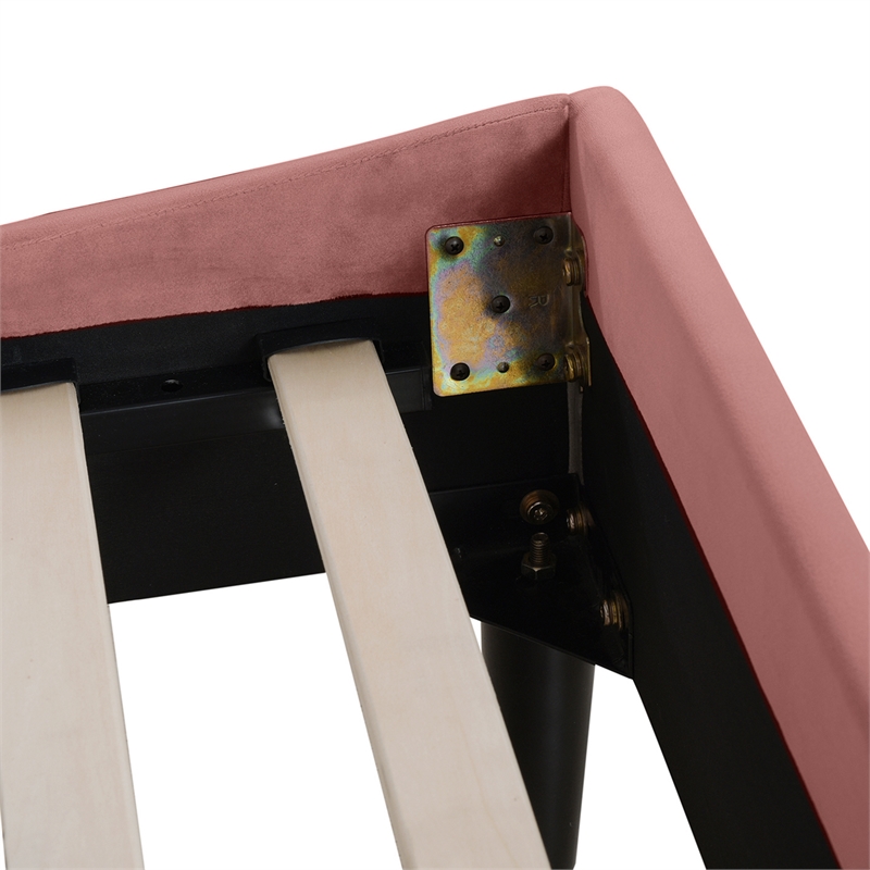 Sandy Wilson Home Aspen Upholstered Platform Bed Queen Ash Rose